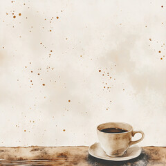 Elegant Coffee Cup on Textured Surface for Beverage Enthusiasts