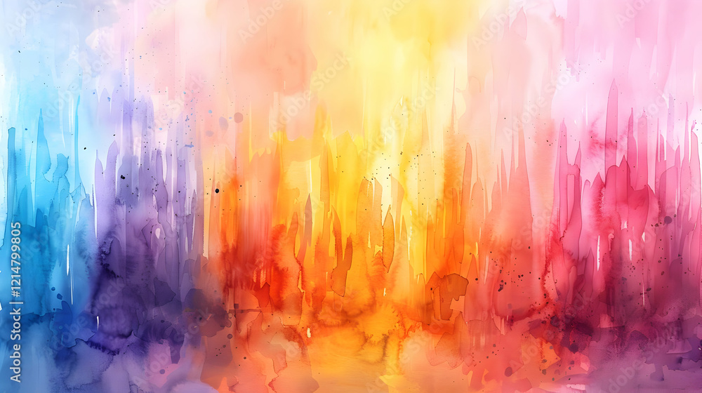 Poster abstract watercolor background blends smoothly with vivid colors and soft textures.