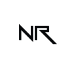 NR monogram logo design letter text name symbol monochrome logotype alphabet character simple logo