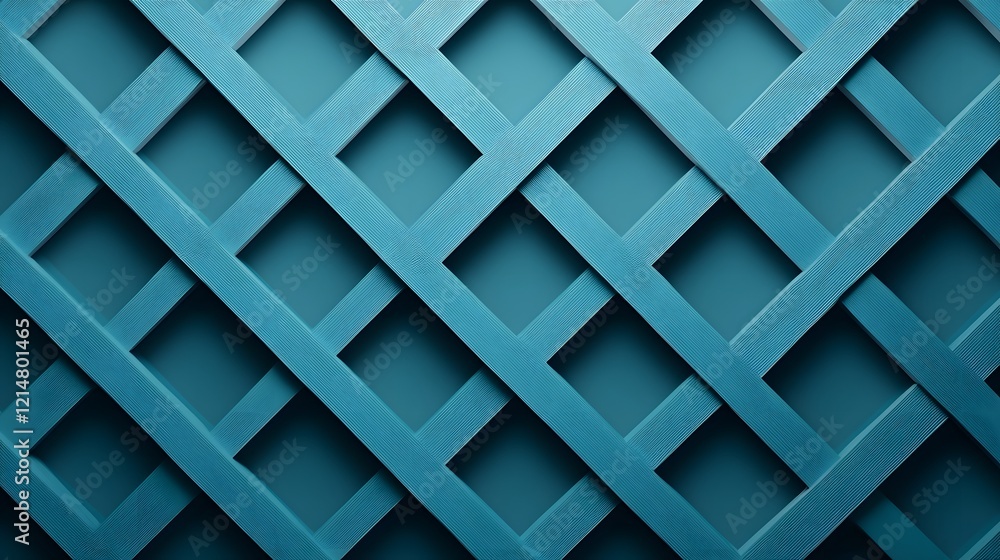 Poster minimalist diagonal grid design with dynamic geometric shapes in blue tone