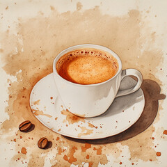 Elegant Coffee Cup on Textured Surface for Beverage Enthusiasts