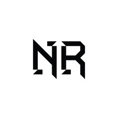 NR monogram logo design letter text name symbol monochrome logotype alphabet character simple logo