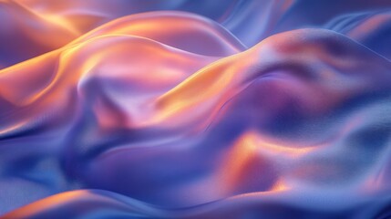 Obraz premium Sunset-lit silk fabric waves, studio backdrop