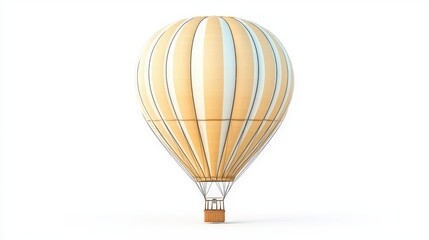 Obraz premium A beautiful hot air balloon floats gracefully against a plain background. Its warm colors evoke a sense of adventure and freedom in the sky.
