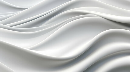 Fototapeta premium White Satin Fabric Flows and Creates Soft Ripples in the Smooth Material