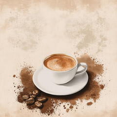 Elegant Coffee Cup on Textured Surface for Beverage Enthusiasts