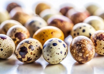 Obraz premium White Background with Quail Egg Dots: Long Exposure Abstract Photography