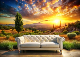 White Leather Texture Background: Elegant Minimalist Landscape Photography