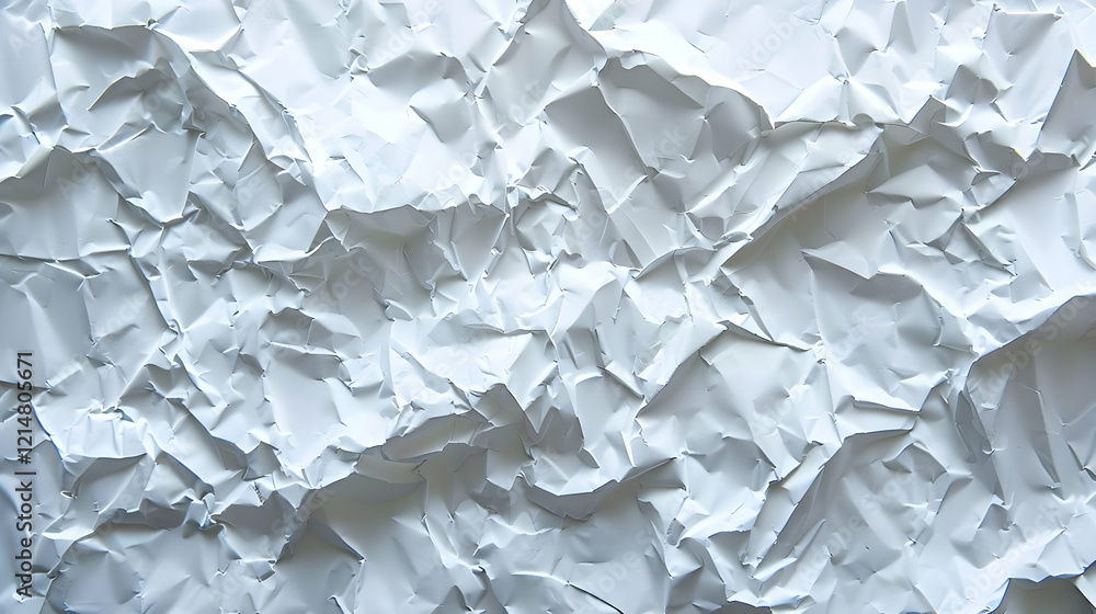 Aufkleber crumpled white paper creates a textured background, perfect for adding visual interest and depth to 