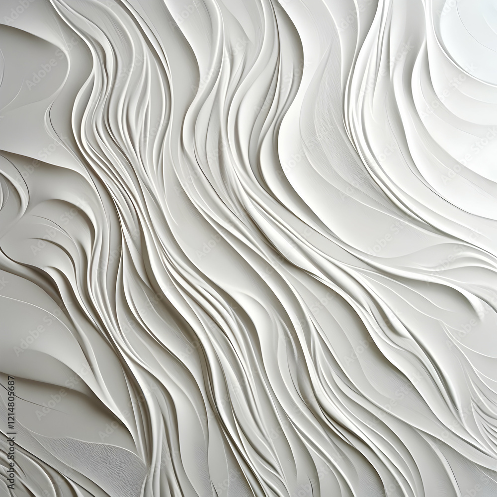 Poster abstract white wave background creates a calming and tranquil atmosphere with its soft curves and ge