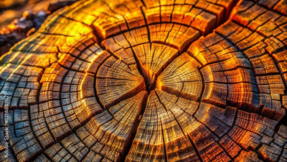 Poster close-up of weathered tree trunk texture - rustic wood background