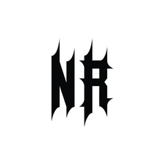NR monogram logo design letter text name symbol monochrome logotype alphabet character simple logo