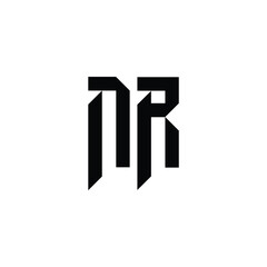 NR monogram logo design letter text name symbol monochrome logotype alphabet character simple logo
