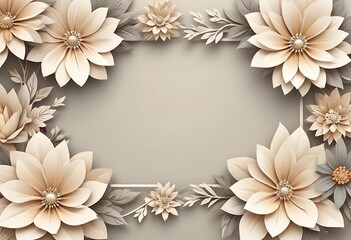 Frame with flowers and leaves
