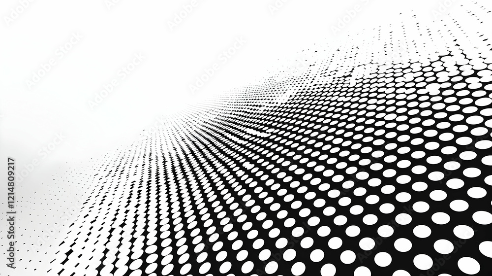 Poster abstract background creates a stunning visual with white dots gradually increasing in size and densi