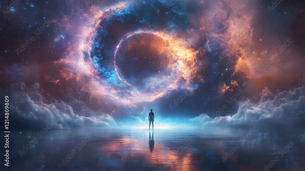 Poster cosmic odyssey a mesmerizing of the celestial realms unveiling the mysteries of the universe through