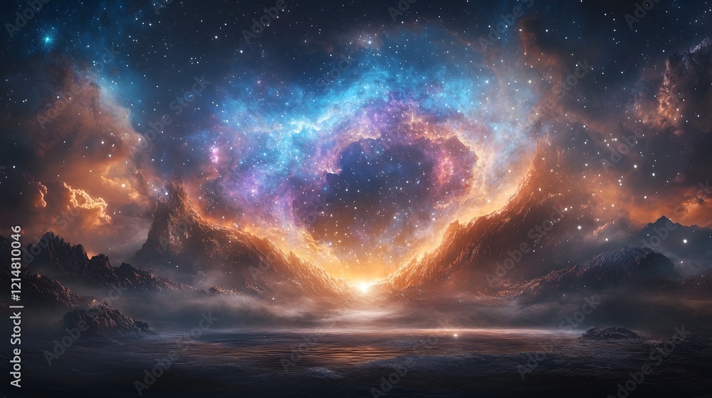 Aufkleber a mesmerizing interstellar journey through dazzling nebulae orbiting exoplanets and breathtaking cos
