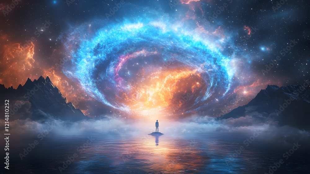 Fototapete an interstellar journey through dazzling nebulae orbiting exoplanets and breathtaking cosmic formati