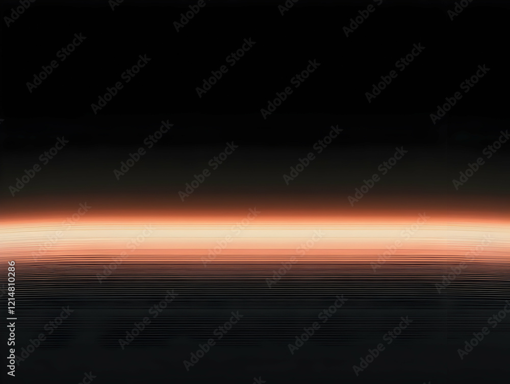 Poster abstract background with orange gradient and horizontal lines fading into black