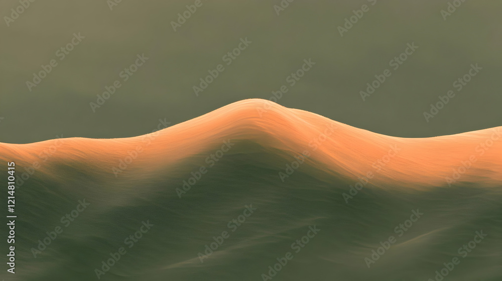 Poster abstract background with smooth orange and green waves creates a serene and flowing visual