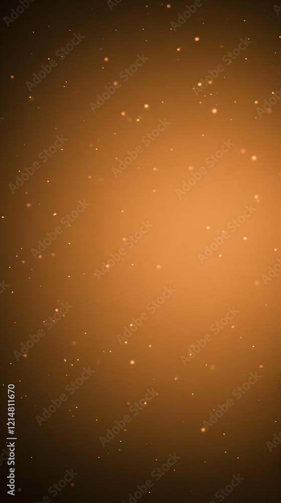 Poster abstract background shows golden particles floating gently with soft, dreamlike quality. elegant des