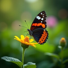 Vibrant Butterfly A Macro Masterpiece in a Lush Garden