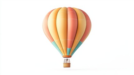 Naklejka premium A colorful hot air balloon floats elegantly in the sky, symbolizing adventure and freedom. Perfect for travel and exploration themes.