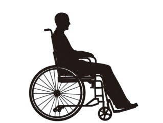 Isolated Man in Wheelchair Silhouette