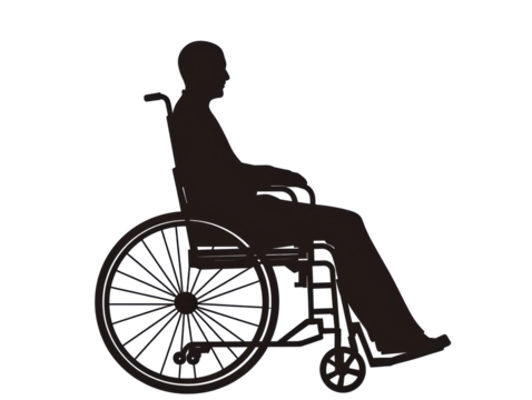 Isolated Man in Wheelchair Silhouette