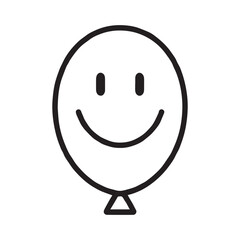 Celebration Balloon happy , smile,  line art, vector, illustration