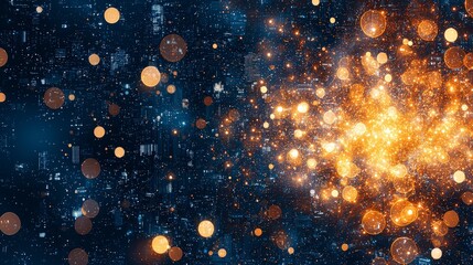 Obraz premium A mesmerizing background of sparkling lights and vibrant colors, perfect for digital designs, creative projects, or abstract art.