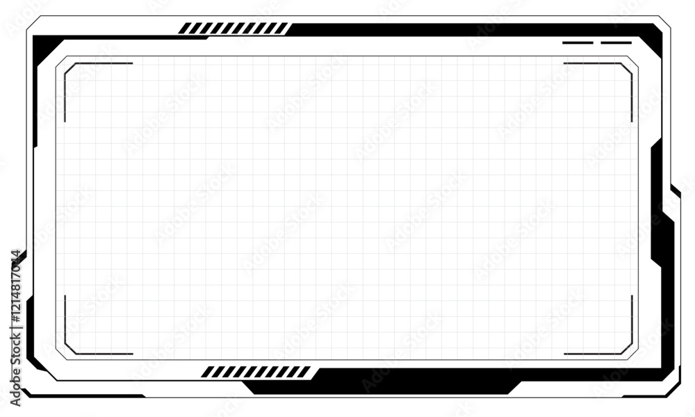 Poster hud frames black user interface elements design modern technology futuristic control panel screen di