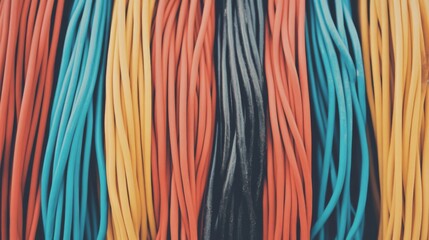 Colorful parallel cords, vibrant texture background.