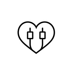 Fototapeta premium Heart-shaped earphones, love of music.