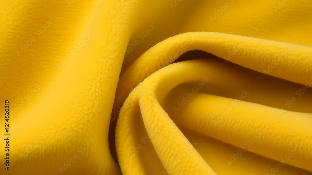 Aufkleber soft yellow fabric flows gently in waves, creating a textured background