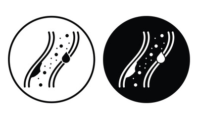 Cholesterol icon set. Cholesterol vector icon set in black and white colour. Simple solid style logo design isolated on white background. Vector illustration.