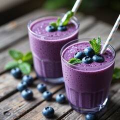 blueberry smoothie with blueberries