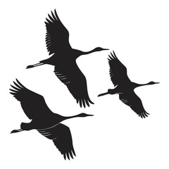 birds flying silhouette