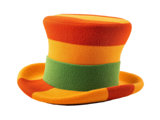 Isolated Colorful Striped Top Hat