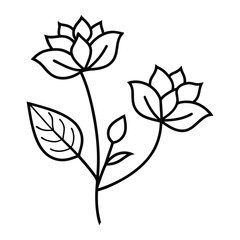 floral line drawing