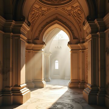 Elegant Architectural Details in Soft Natural Light A Historical Treasure for Stock Photography