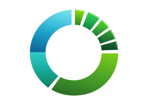 Isolated blue and green circle graph