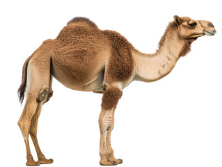 Isolated Brown Camel Standing Profile