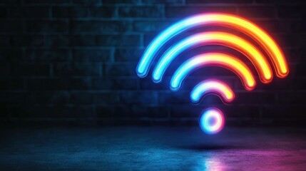 Fototapeta premium A symbolic glowing connectivity icon representing smart device compatibility.