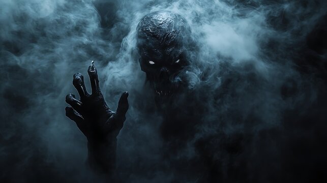 A demon formed of dark smoke and sharp claws lurking in the shadows