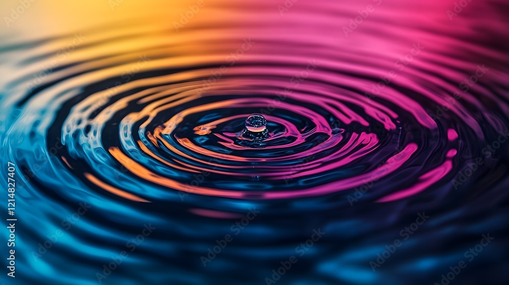 Poster mesmerizing ripple effect of vibrant concentric circles in abstract background