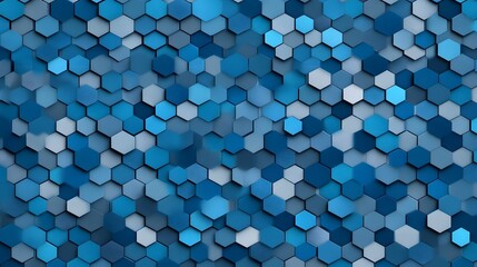 Mesmerizing Blue and Gray Hexagonal Abstraction with a Futuristic Aesthetic