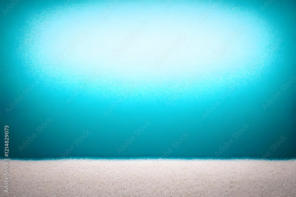 Poster abstract turquoise background meets white textured surface creating a serene visual contrast