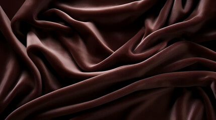 Obraz premium Flowing Brown Fabric Drapes Elegantly and Smoothly creating a Luxurious Textured Background