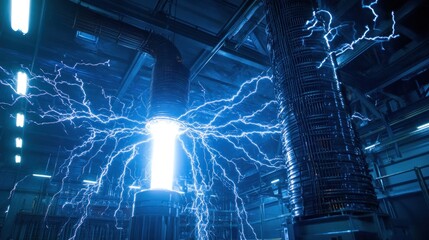 Tesla Coil Electric Discharge Experiment
